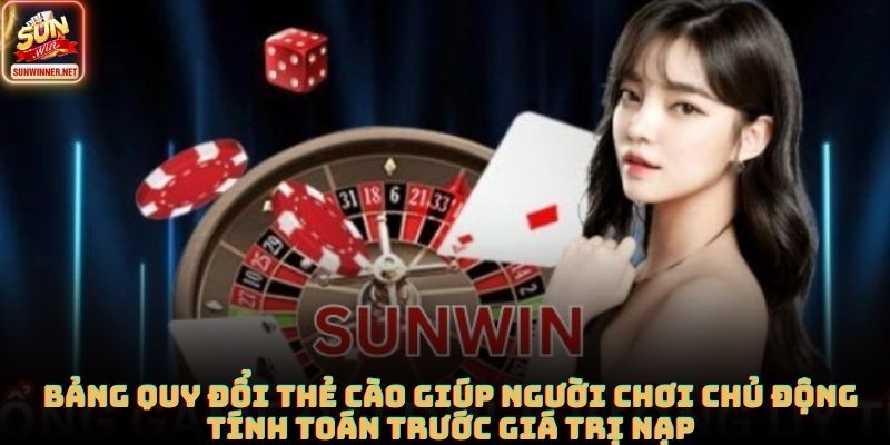 Nạp Tiền SUNWIN Nhanh, An Toàn Và Đúng Chuẩn Cho Mọi Người Bảng quy đổi thẻ cào giúp người chơi chủ động tính toán trước giá trị nạp